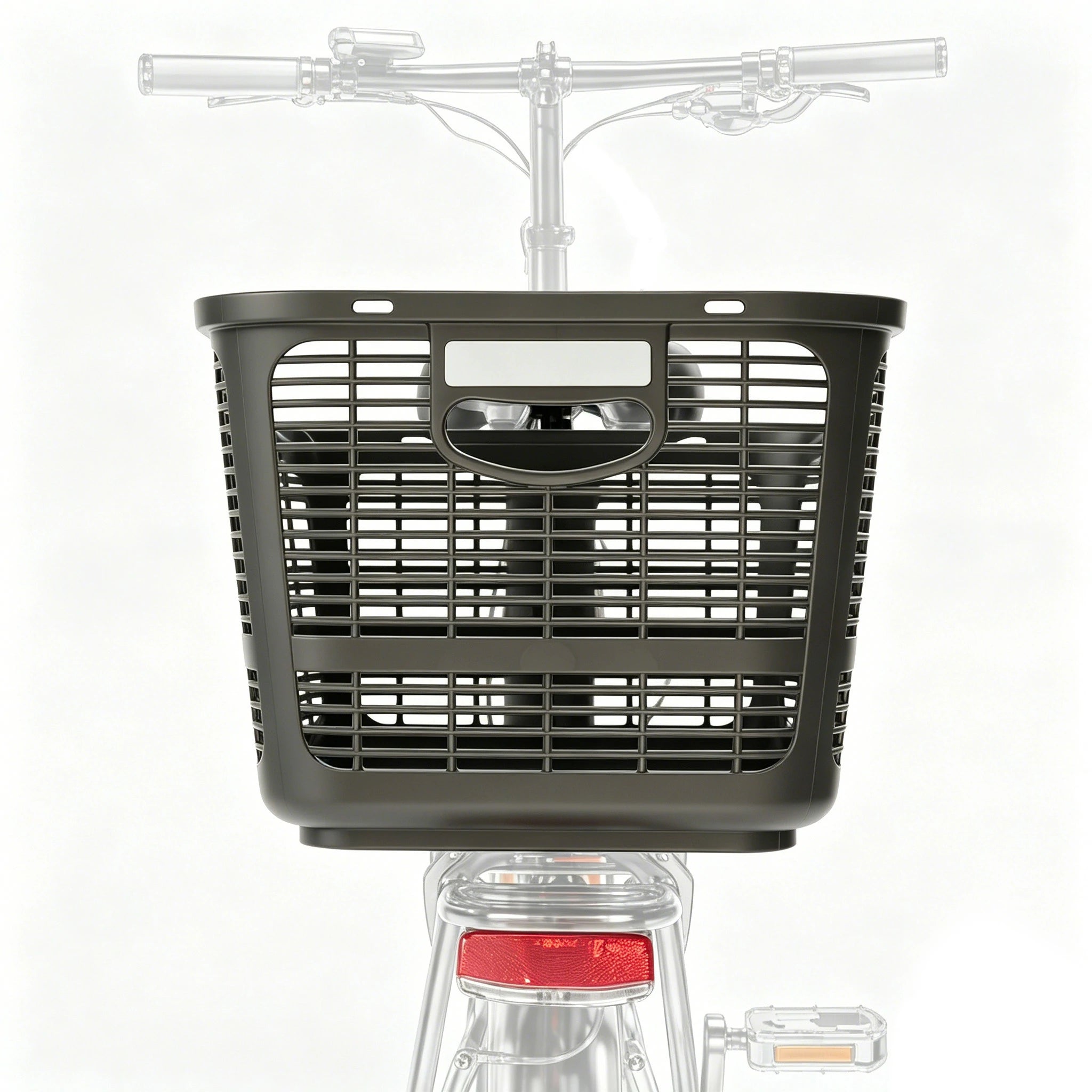 Onemile e-bike rear rack basket mounted behind the saddle for extra cargo storage