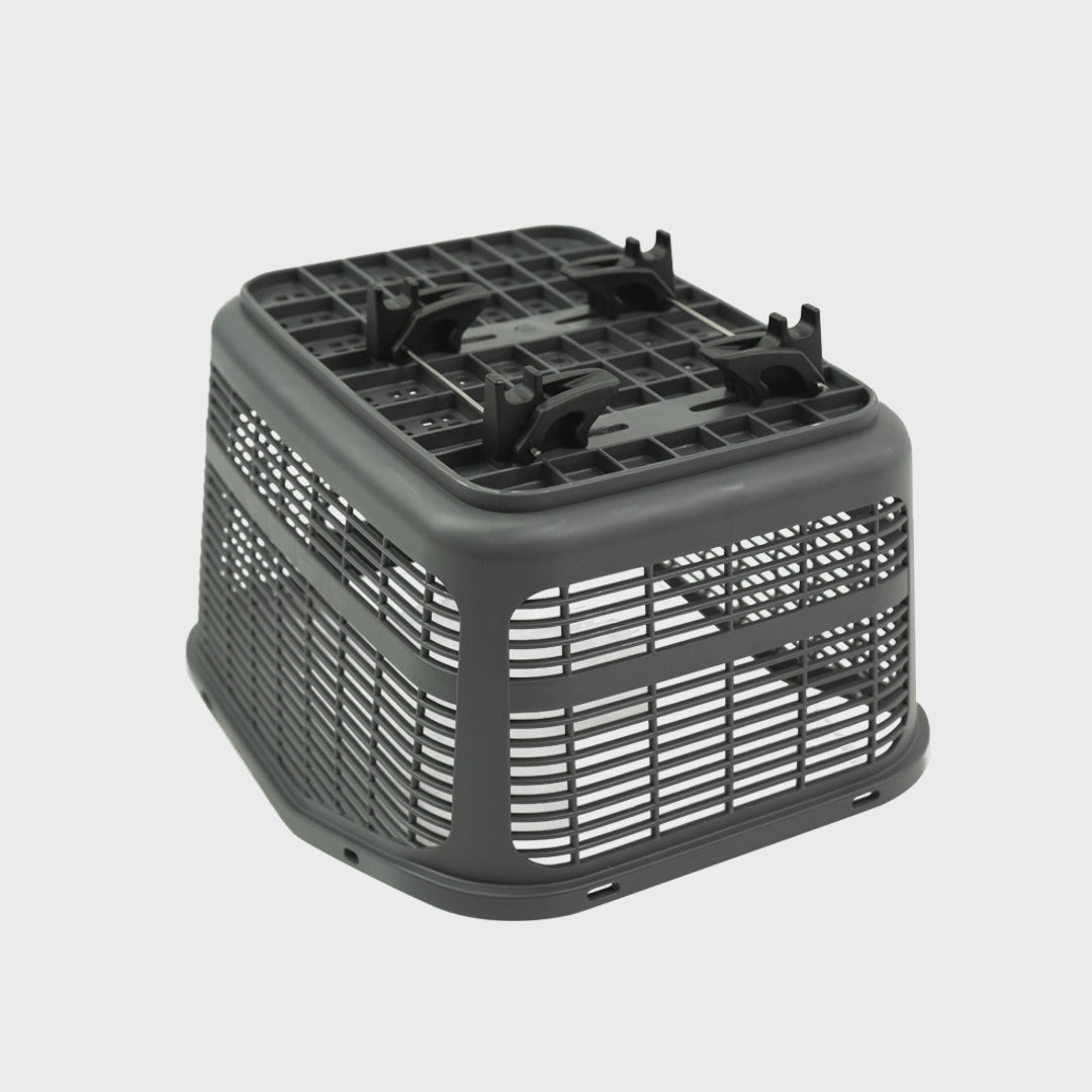 Onemile e-bike rear rack basket attaches securely to the cargo rack using quick-release clips